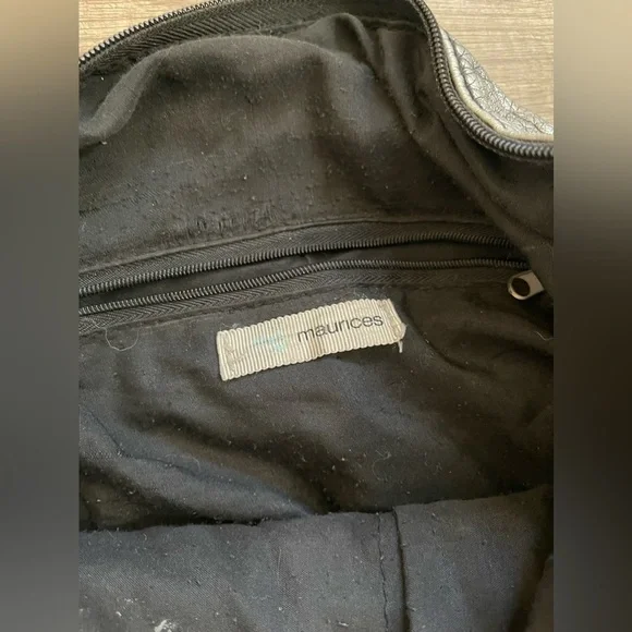 Silver Y2K Maurice’s all saints large crossbody bag flap messenger Grungecore - Picture 9 of 11